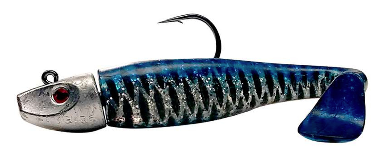 Esche artificiali di Al Gag, Al Gag's Lures Whip-It Fish Rigged - 5" (1 testa / 2 code) - Blue Mackerel 1oz