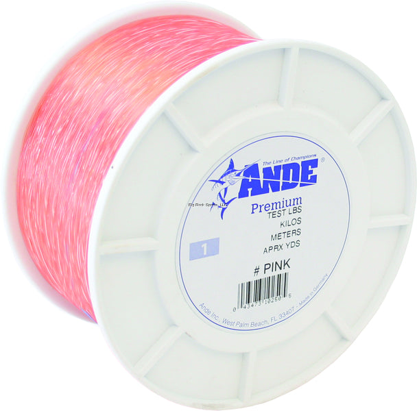 Ande, Ande Premium Mono Line 1lb Spool, Pink, 30lb 1600yd
