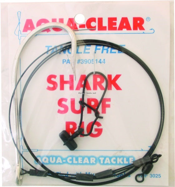 Aqua Clear, Aqua Clear Shark Surf Rig da 100 lb a doppia crimpatura con cercatore di pesce