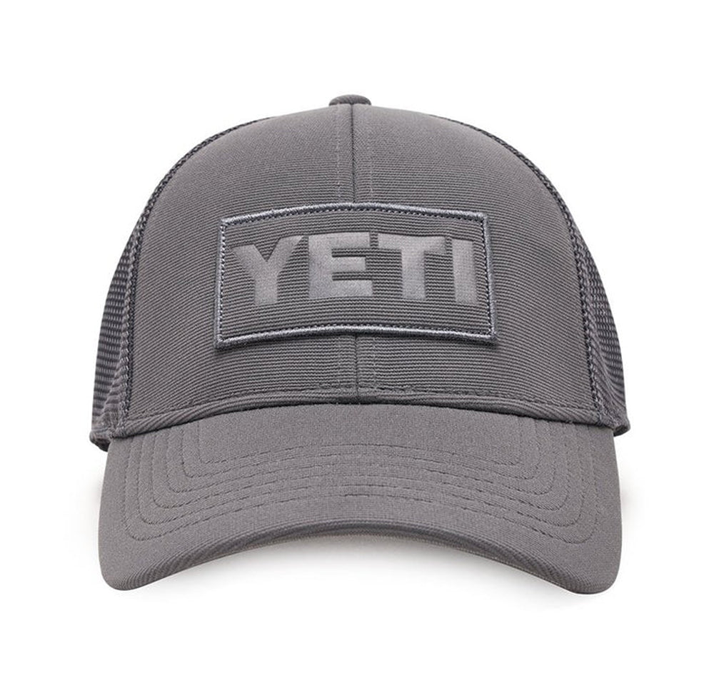 Yeti, Cappello Trucker Yeti grigio su grigio con patch