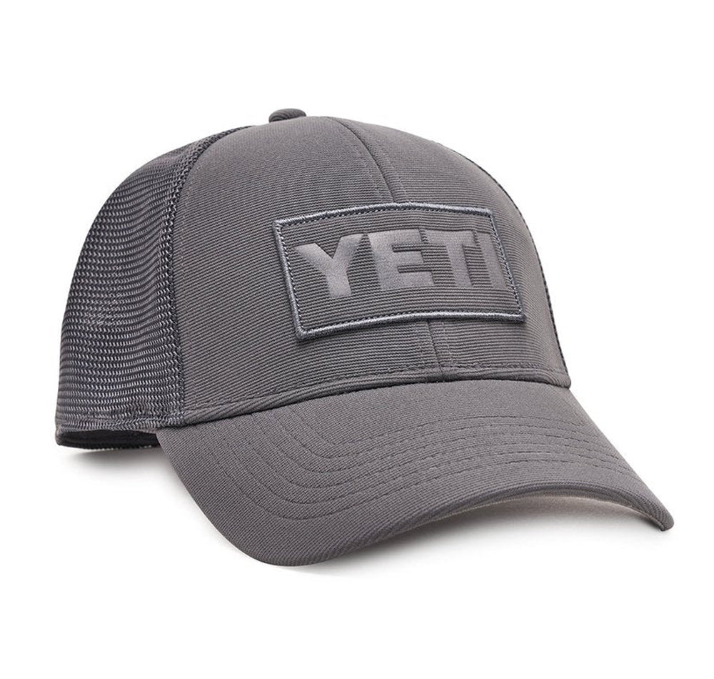 Yeti, Cappello Trucker Yeti grigio su grigio con patch