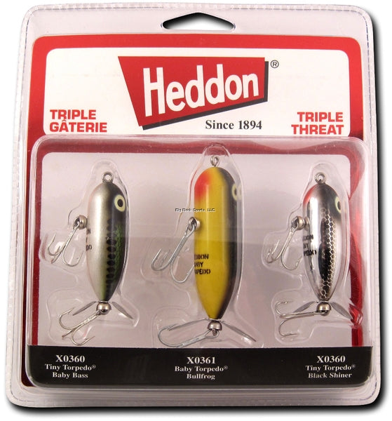 Heddon, Heddon Triple Threat Lure 3Pk, 1-7/8", 2-1/2", 1-7/8", 1/4, 3/8 , 1/4 oz , Multi