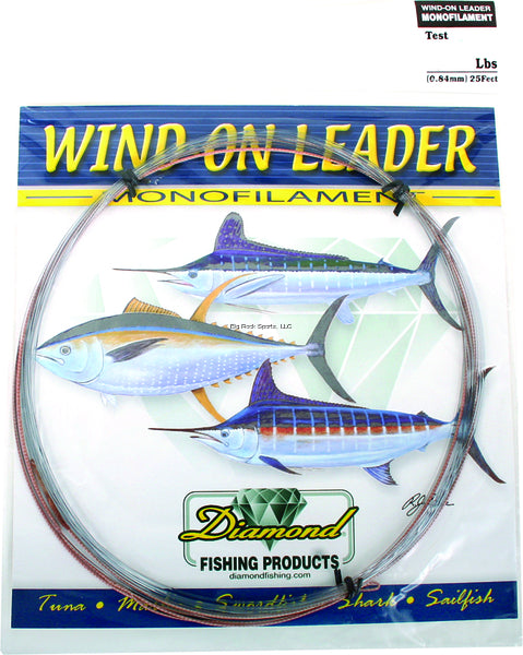 MOMOI, Momoi Monofilamento Wind On Leader, 25Ft, Blu fumo